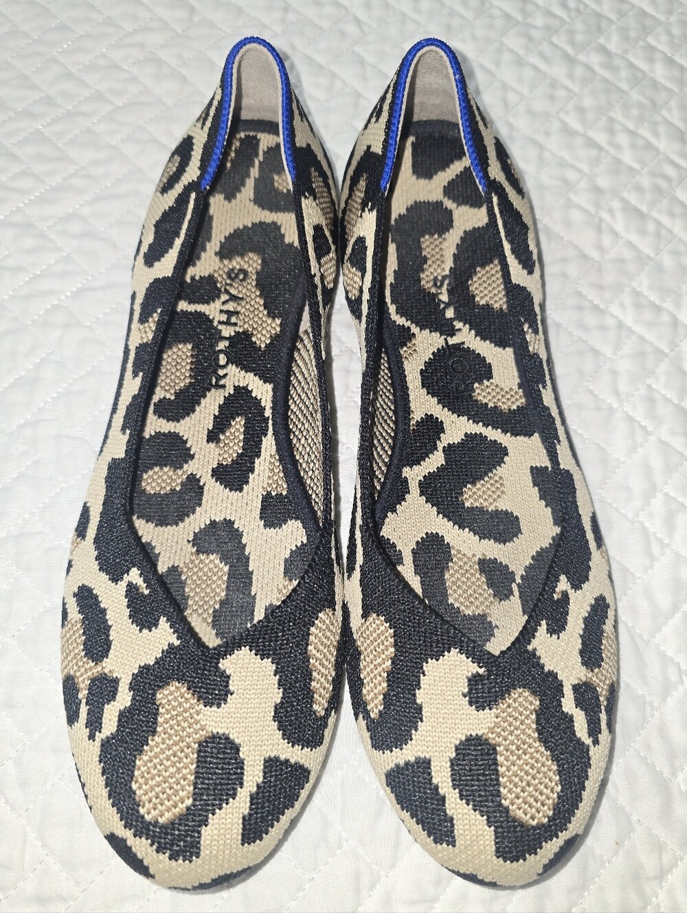 ROTHYS Leopard Print Flats - Beige and Black Sz 8
